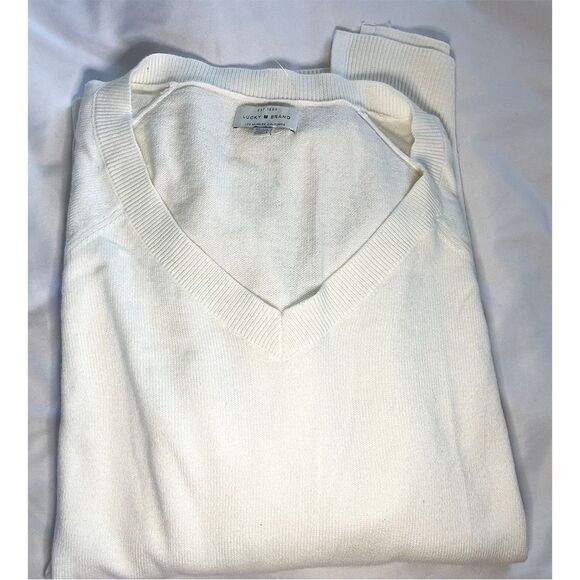 Lucky Brand V-Neck Sweater | Cream - Picture 13 of 13